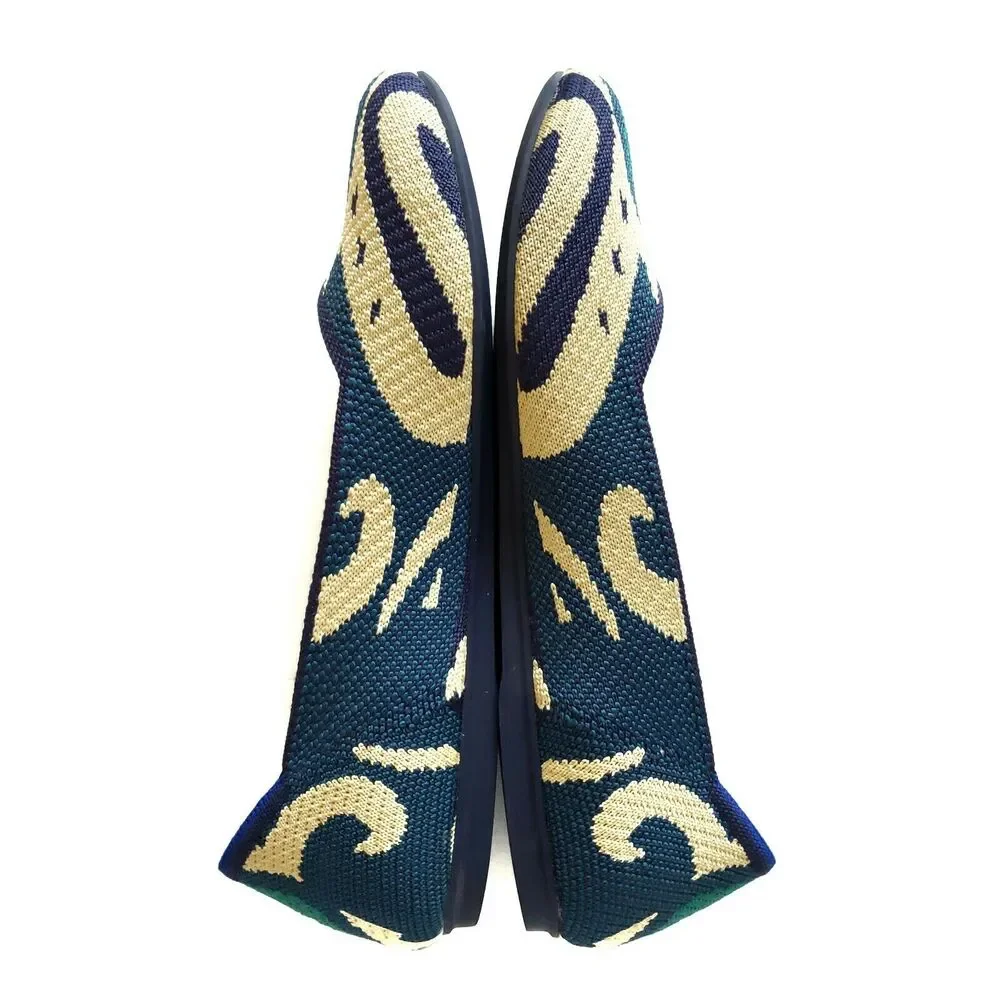 ROTHY'S The Flat eco friendly sustainable shoes Moroccan Blue Size 6.5 Retired - Picture 3 of 8